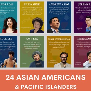 Famous Asian American Icons Posters (set of 24), Famous Pacific ...