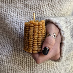 Handcrafted Beeswax Corn Candle - Unique Valentine