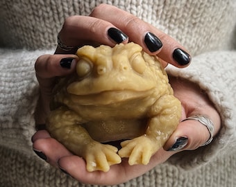 Handcrafted Beeswax Candle: Big Toad | Unique Home Décor Accent | Eco-Friendly and Long-Lasting