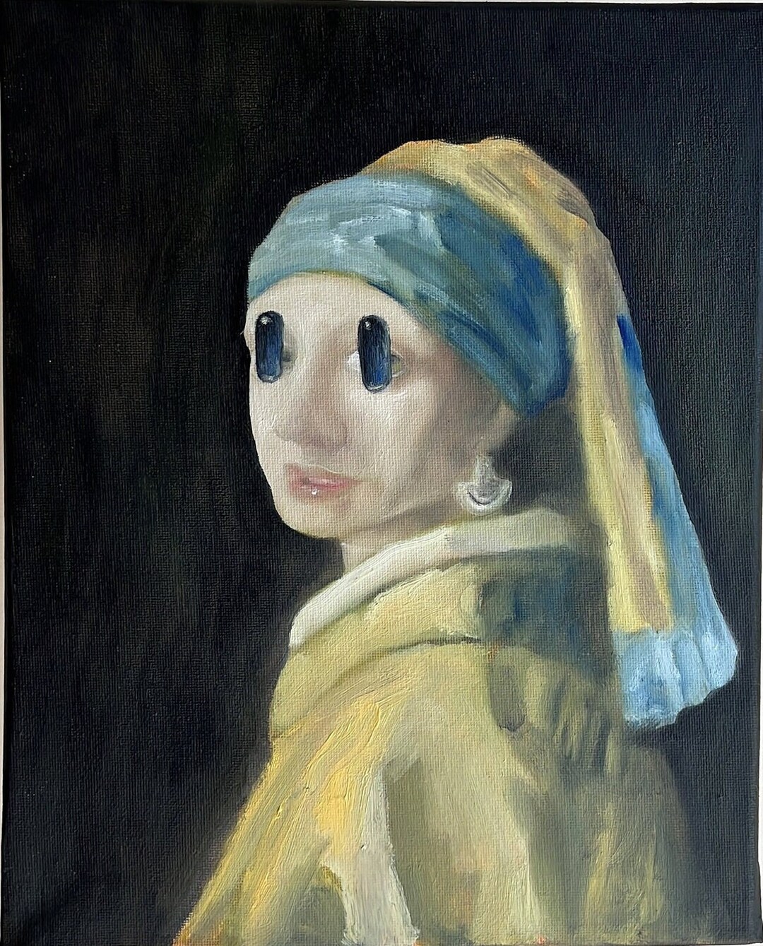 Johannes Vermeer Girl With a Pearl Earring With Gems Original Woman