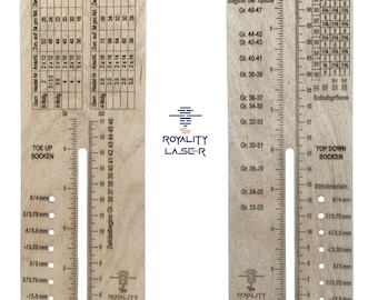 Sockenlineal 6 in 1, Sock ruler, Sock knitting ruler, Strick-Lineal, Sock board, Heel 2 Toe Ruler, Toe up Ruler, Knitting accessories