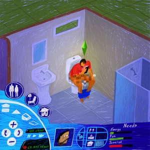 Sims Toilette (Fine Art Print-Poster)