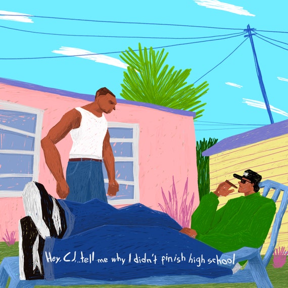 High School (Fine Art Print-Poster)
