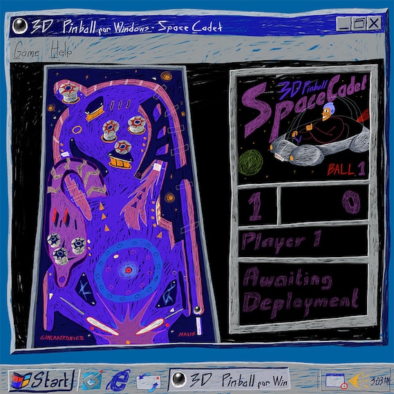 Windows98 - Pinball (Fine Art Print-Poster)