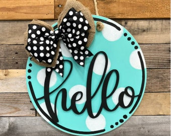 Hola, Teal 2 (colgador de puerta de 18 pulgadas)