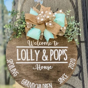 Welcome to [Grandparents Names] Door Hanger, 18&quot; (Customizable)