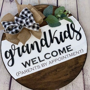 Grandkids Welcome Door Hanger, 18&quot; (Customizable)