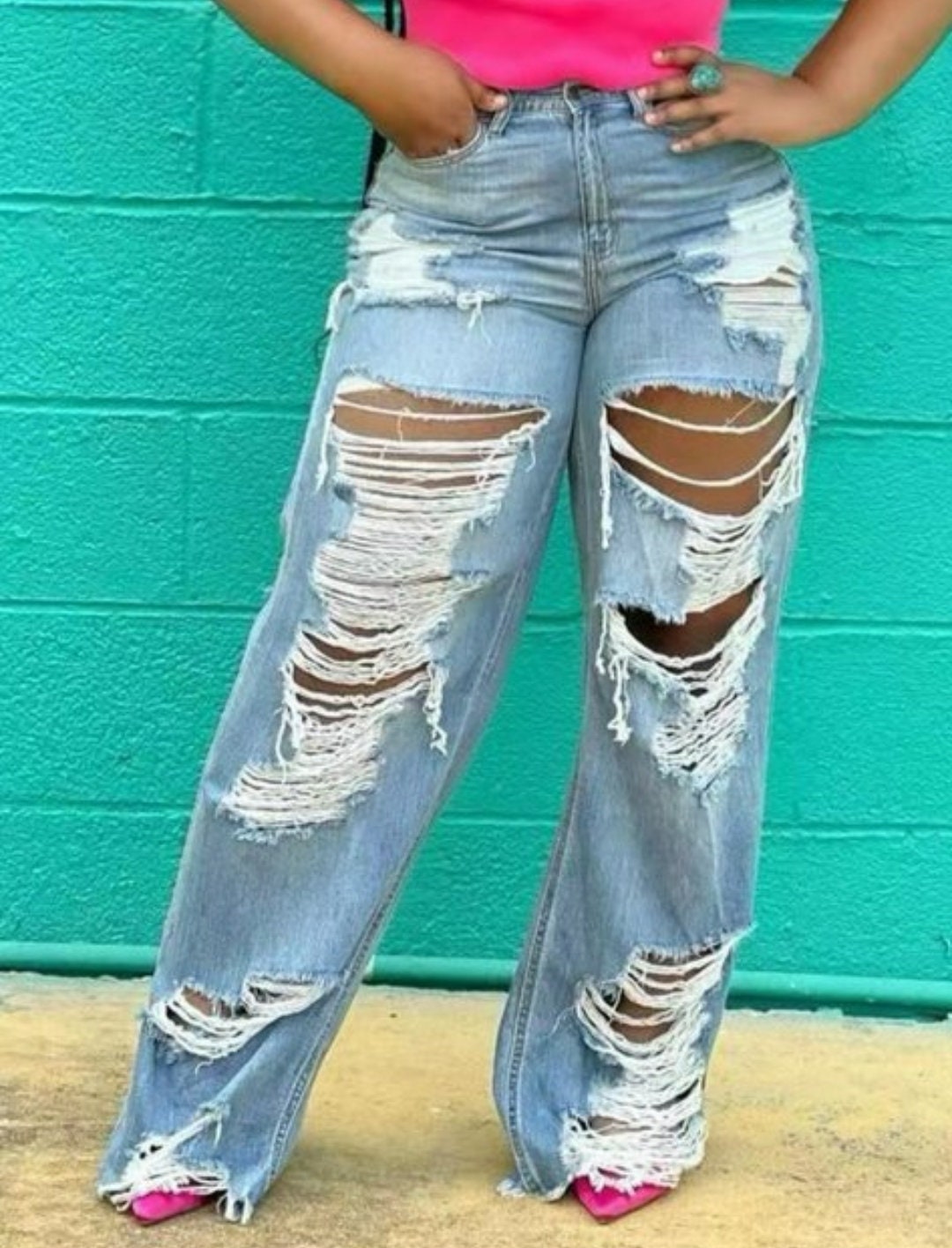 Buy High Waisted Ripped Jeans Online In India -  India