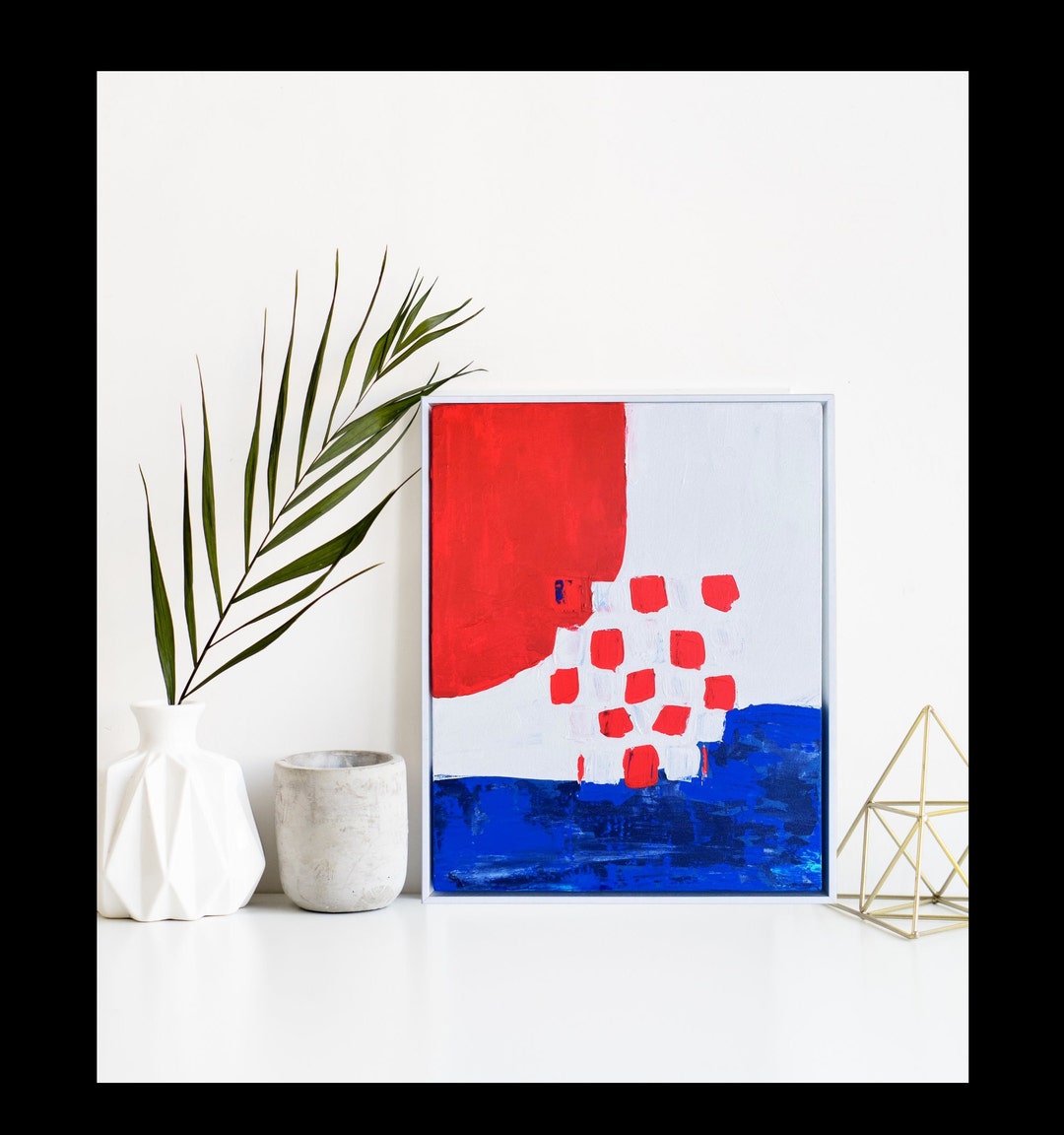 Abstract Art, Croatian Inspired Art, Croatian Flag, Original Acrylic ...
