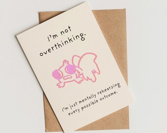Mental Health Digital Card | Printable | Relatable Anxiety Humor | Instant Download | Encouragement Card for Friends or Self