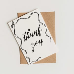Printable Thank You Card | Monochrome Black and White Design | Digital Download | Perfect for Weddings, Small Business, or Everyday Use