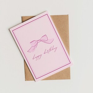 Niedliche Rosa Karte zum Geburtstag | Elegantes minimalistisches Design | Kokettenkern | Alles Gute zum Geburtstag Karte | Sofort Download Grußbild