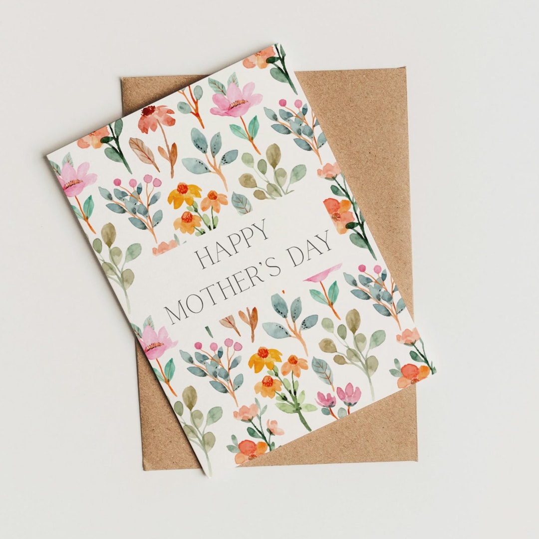 Cute Mother’s Day Card | Printable Floral Card | Digital Download ...