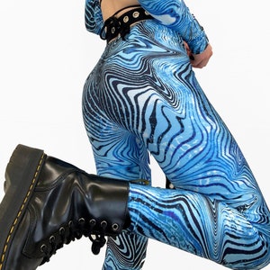 BLUEPRINT BLUE LEGGINGS - High Waisted, Festival Outfit, Rave Outfit, Swimwear, festivaloutfit, raveoutfit, festival outfits women