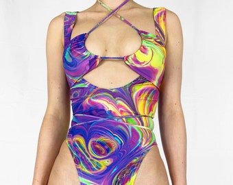 RAINBOW BODYSUIT - 2 Piece Set, Festival Outfit, Rave Outfit, Swim set, festivaloutfit, raveoutfit, festival outfits women festival set