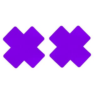 Purple Cross Pasties - Nipple Covers - Festival & Rave Outfit Accessory, festivaloutfit, raveoutfit, festival outfits women, festival set