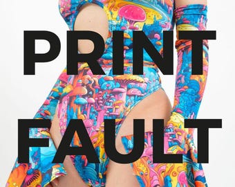 PRINT FAULT - Psychedelic Cut Out Bodysuit - Festival Outfit, Rave Outfit, Swim set, festivaloutfit, raveoutfit, festival outfits women