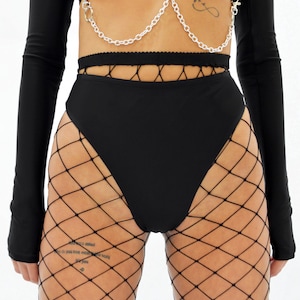 BLACK BIKINI BOTTOMS - High Waist, Rave Outfit, Swim set, festivaloutfit, raveoutfit, festival outfits women, festival set