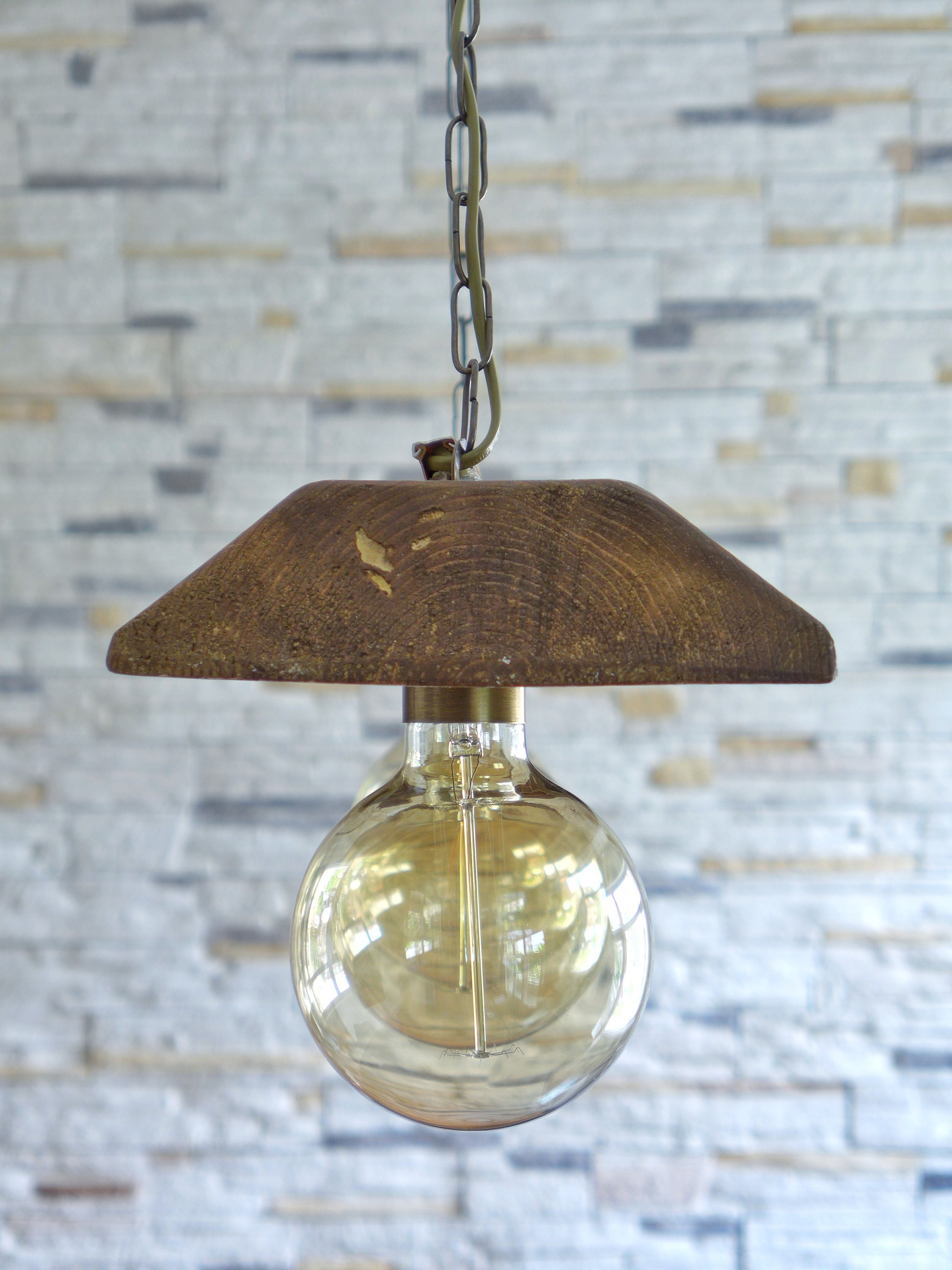 Wooden Pendant Light Kitchen Island Light Large Wood Antique Lighting ...