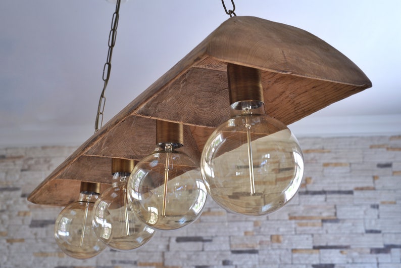 Wooden Pendant Light Kitchen Island Light Large Wood Antique Lighting