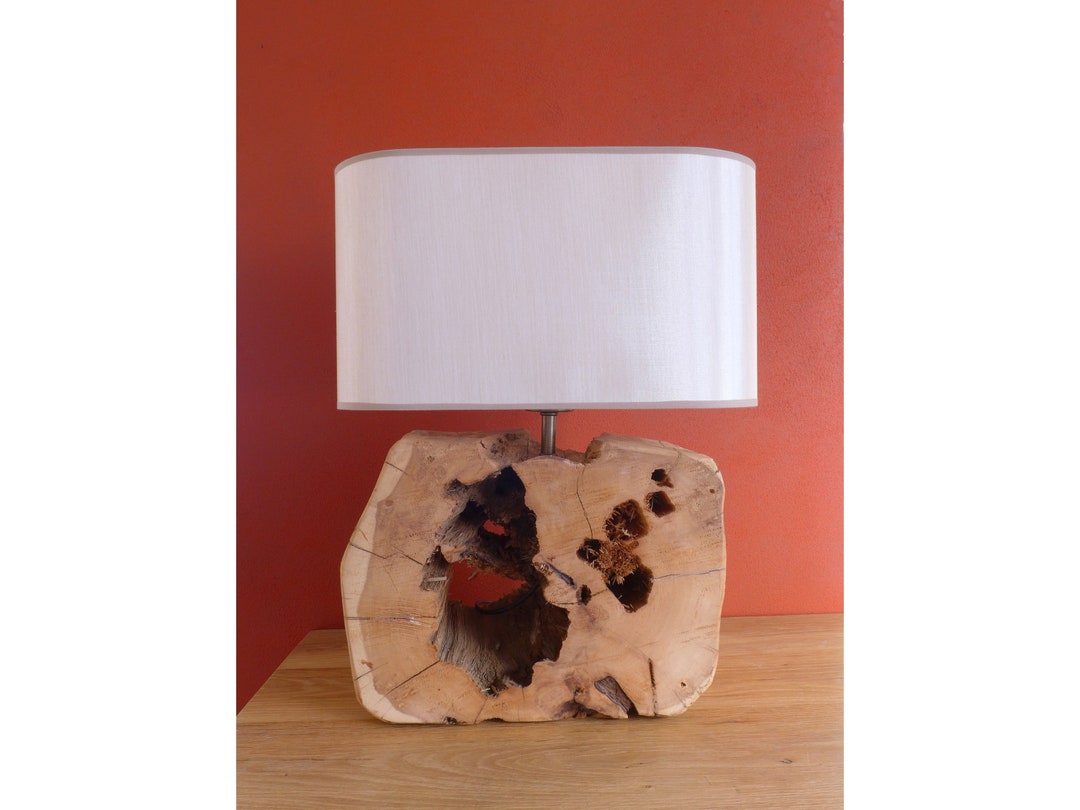 Reclaimed Wood Table Lamp Mid Century Modern Lamp Unique Table Lamp