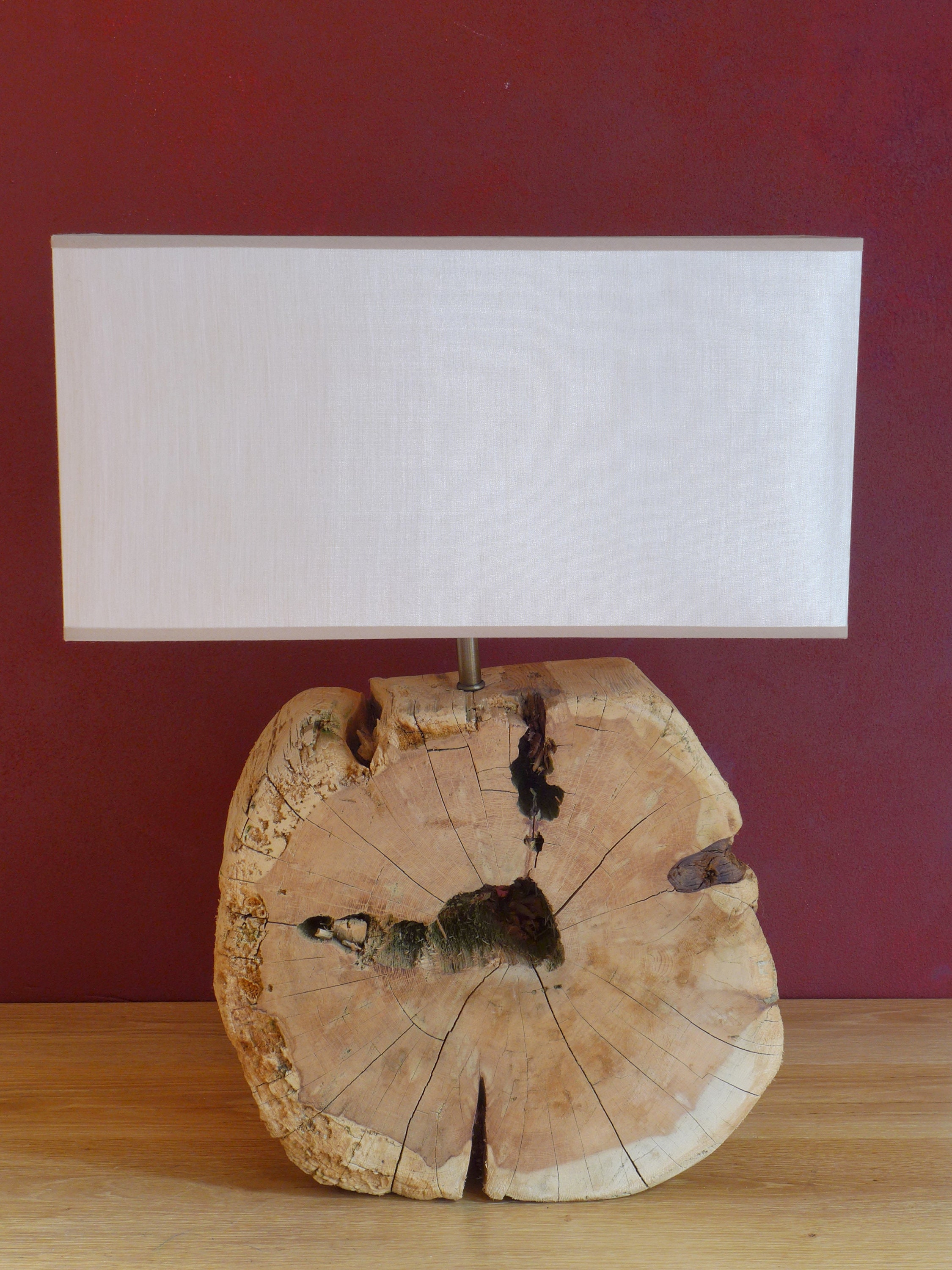 Reclaimed Wood Table Lamp Mid Century Modern Lamp Unique Table Etsy