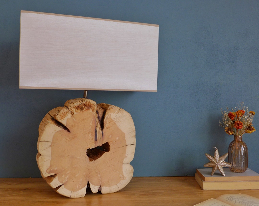 Reclaimed Wood Table Lamp Mid Century Modern Lamp Unique Table Lamp