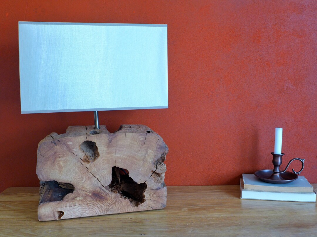 Reclaimed Wood Table Lamp Mid Century Modern Lamp Unique Table Lamp