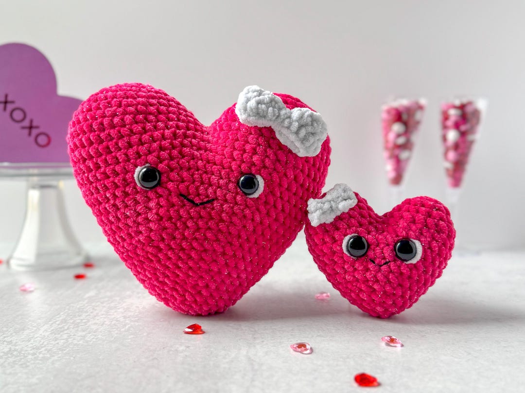Bundle: Big and Mini Sweet Heart Plush Valentine Crochet Patterns