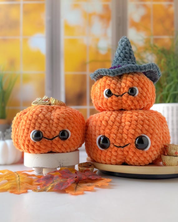 Stack & Stash Pumpkins Crochet Pattern, Amigurumi Pumpkin Toy, Fall Decor Crochet Pattern, Halloween Candy Holder, Crochet Pumpkin