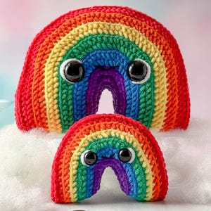 Big and Mini Rainbow Crochet Pattern, No Sew Amigurumi Pattern for Cute DIY Crochet Gifts and Home Decor