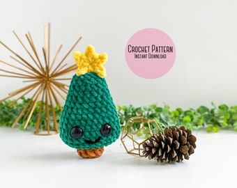 Mini Christmas Tree Amigurumi Plush Pattern, Crochet Christmas Tree Pattern, Christmas Tree Crochet Plush Toy, Holiday Crochet Pattern Mini