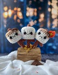 Marshmallow on a Stick Crochet Pattern – Removable Plush Marshmallows (Plain, Roasted, On Fire) – Campfire Toy or Play Set