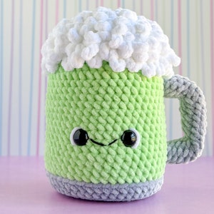 Amigurumi Beer Mug Crochet Pattern, Glass of Craft Beer, Draft Beer Lover’s Gift Plush Crochet Pattern, Saint Patricks Day Beer Mug Pattern image 2