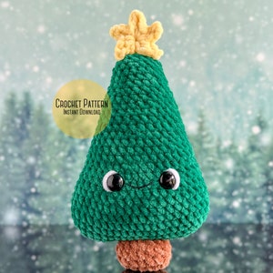 Crochet Christmas Tree Plush Amigurumi Holiday Pattern, Crochet Christmas Tree Pattern, Christmas Tree Crochet Plush Toy, Holiday Crochet