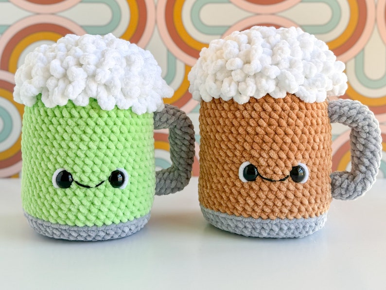 Amigurumi Beer Mug Crochet Pattern, Glass of Craft Beer, Draft Beer Lover’s Gift Plush Crochet Pattern, Saint Patricks Day Beer Mug Pattern image 6