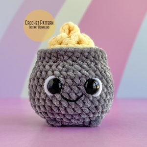Low Sew Mini Pot of Gold Crochet Pattern, Fillable Mini Pot of Gold, Mini Pot of Gold w/ Lid Crochet Pattern, Pot of Gold Amigurumi Pattern