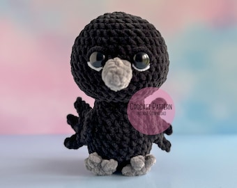 Pattern: Plush Carolina the Crow Pattern, Crochet Crow Pattern, Amigurumi Chunky Bird Pattern, Halloween Raven Crow Pattern, Crochet Bird