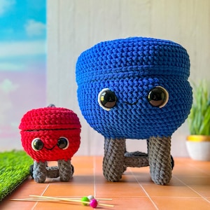 Bundle: Big & Mini BBQ Grill Crochet Patterns, Amigurumi Grill Toys, Father’s Day Gift Idea, Play Food, PDF Download