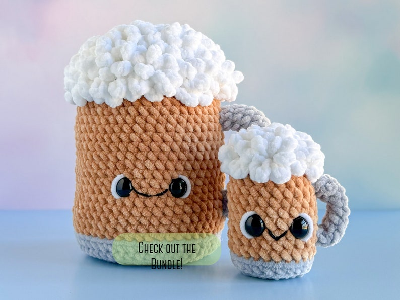 Amigurumi Beer Mug Crochet Pattern, Glass of Craft Beer, Draft Beer Lover’s Gift Plush Crochet Pattern, Saint Patricks Day Beer Mug Pattern image 7