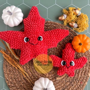 Bundle: Großes und Mini Herbst Blatt Häkelanleitungen, Großes und Mini Blatt Spielzeug Häkelanleitung, Große und Mini Herbst Plush Anleitung, Großes und Mini Ahornblatt