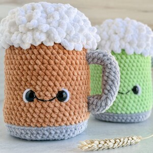Amigurumi Beer Mug Crochet Pattern, Glass of Craft Beer, Draft Beer Lover’s Gift Plush Crochet Pattern, Saint Patricks Day Beer Mug Pattern image 3
