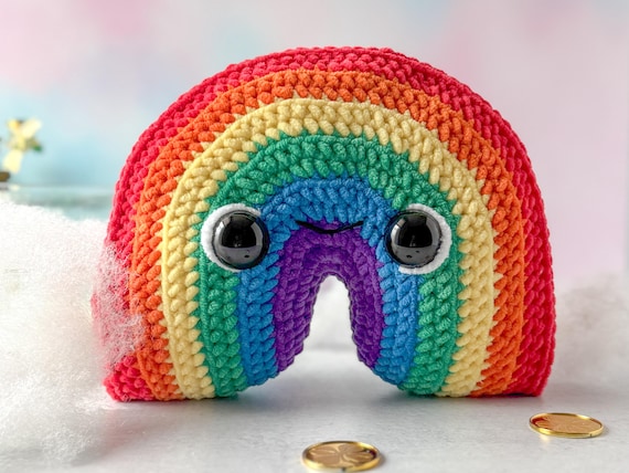 Big Rainbow Crochet Pattern, No Sew Amigurumi Pattern for Cute DIY