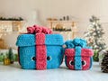Bundle: Big and Mini Christmas Present Crochet Pattern, Plush Presents with Removable Lid, Big and Mini Crochet Christmas Candy Holder Boxes