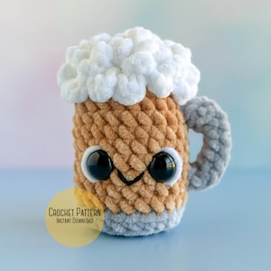 Amigurumi Mini Beer Mug Crochet Pattern, Mini Draft Beer Lover’s Gift Plush Crochet Pattern, Saint Patricks Day Mini Beer Mug Pattern PDF