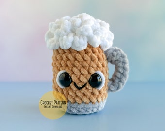 Amigurumi Mini Beer Mug Crochet Pattern, Mini Draft Beer Lover’s Gift Plush Crochet Pattern, Saint Patricks Day Mini Beer Mug Pattern PDF