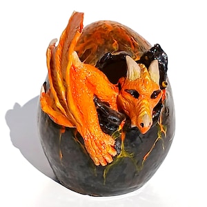 Dragon Egg Ceramic Desk Decoration | Fire Dragon Egg | Fantasy Dragon Egg | Lava Dragon