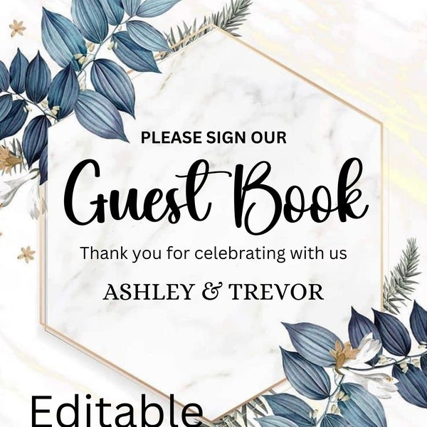 Guest Book Sign, Floral Guest book, Guest book svg, Png, Last minute wedding, Wedding design, digital download, instant download, Guest book