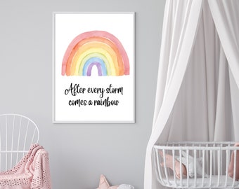 Rainbow wall photo, nursery wall photo, photo to hang on wall, rainbow home decor, Nursery Wall Art, Nursery Picture, Rainbow Nursery, Girls