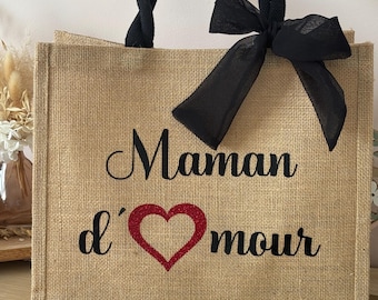 Personalized bag/Jute tote bag/Mother&#39;s Day/Personalized mom bag/Little things for/Gift/Nanny/ATSEM/Grandma/Personalized/Jute bag
